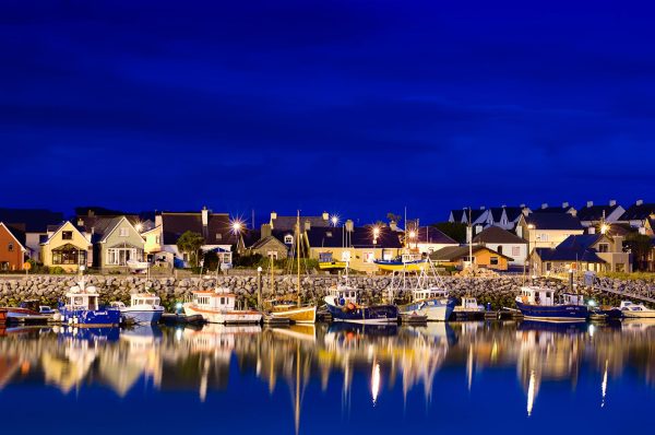 A night view of Dingle harbour Ireland