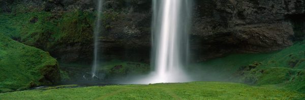 Panoramic view of Seljalandsfoss waterfall Iceland