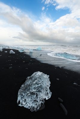 iceberg on diamond beach Jokulsarlon Iceland
